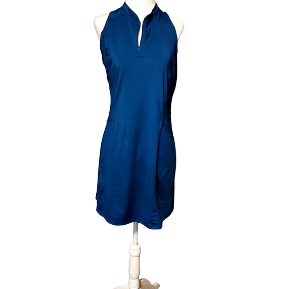 Slazenger Golf Mini Dress Blue Racer Back Sleeveless Mini Knee Length...… - Picture 1 of 3